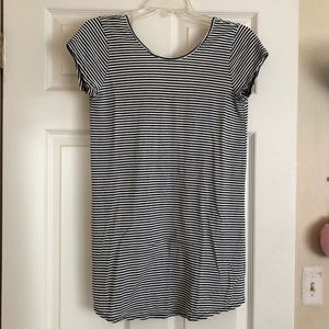 Blue and White Striped Tee Shirt Dress